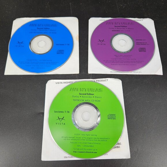 Aventuras Spanish S E 2nd Ed CD Rom PC Lot 3 Student Ed Home School Curriculum - Picture 1 of 4